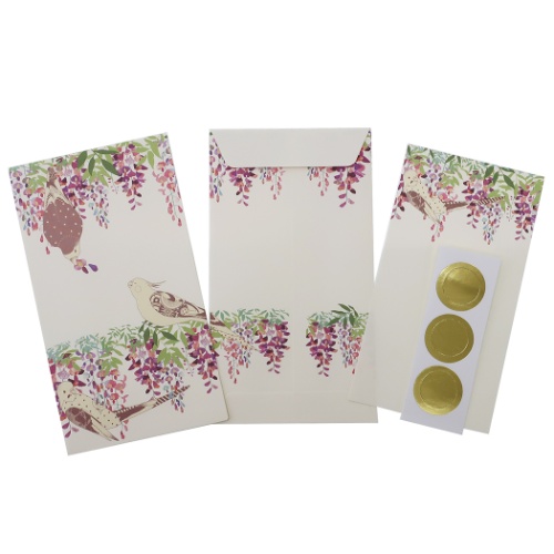 ポチ袋 古澤ナオ ぽち袋 3枚セット 藤の花 金封 お年玉袋 グッズ メール便可