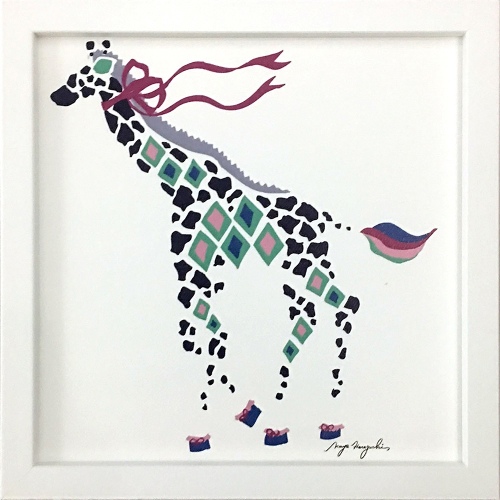 ホラグチ カヨ 動物 Kayo Horaguchi Girafle ZKH-52560 ギフト 額付き インテリア 取寄品