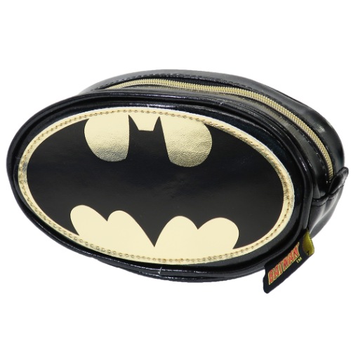 バットマン コスメポーチ ラウンド ポーチ バットマンロゴ DCコミック 小物入れ キャラクター グッズ