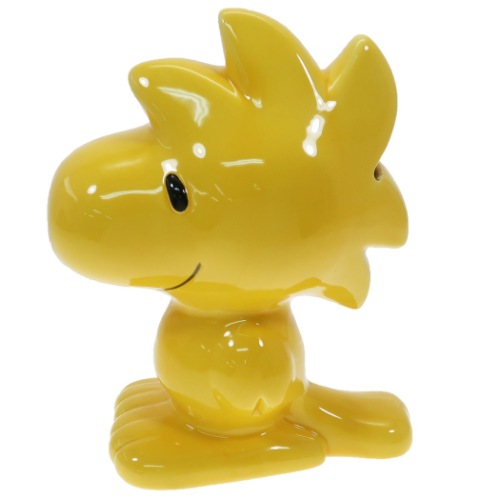 スヌーピー 陶器製 貯金箱 セラミック 立体 コインバンク ウッドストック ピーナッツ かわいい キャラクター グッズ