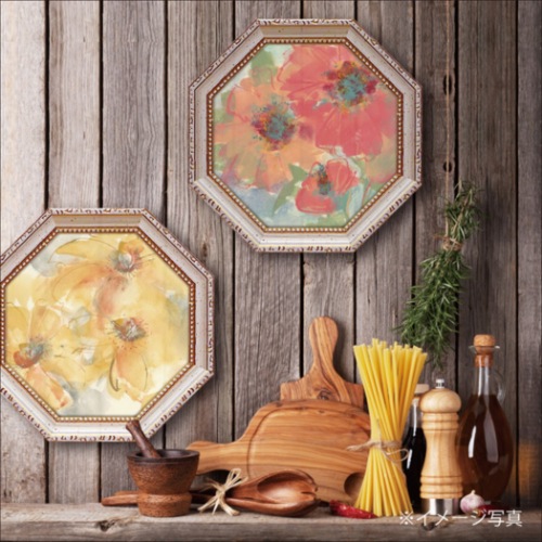 クリス・パシュケ フラワー アート 八角 ミニゲル アートフレーム カッパー ケトル2 CP-02552 取寄品