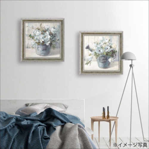 ダンフイ・ナイ 静物画 ガーデン ブロッサム ブルー2 DN-06004 36x36cm 額付きポスター インテリア 取寄品 送料無料