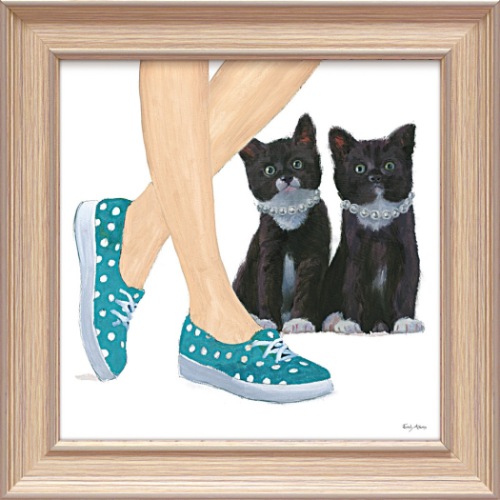エミリー・アダムス 動物画 キューティー キティ3 EA-05017 31x31cm 額付きポスター インテリア 取寄品 送料無料