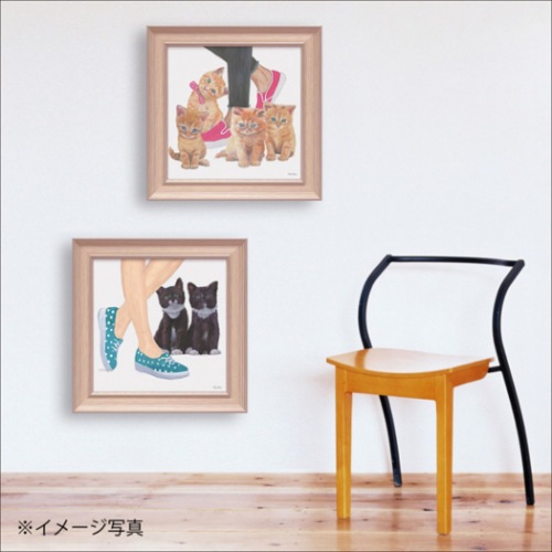 エミリー・アダムス 動物画 キューティー キティ3 EA-05017 31x31cm 額付きポスター インテリア 取寄品 送料無料
