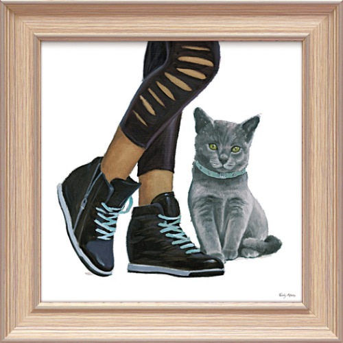 エミリー・アダムス 動物画 キューティー キティ5 EA-05018 31x31cm 額付きポスター インテリア 取寄品 送料無料