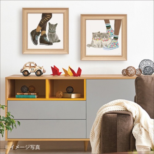 エミリー・アダムス 動物画 キューティー キティ5 EA-05018 31x31cm 額付きポスター インテリア 取寄品 送料無料
