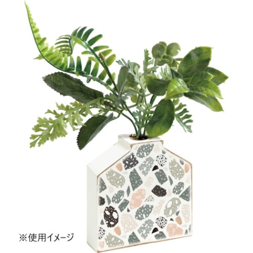 アート フラワー ベース 花瓶 テラゾー (B) FV-01205 11.5x 12x 3.5cm ロハス インテリア雑貨 取寄品