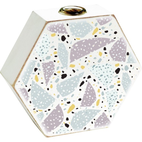 アート フラワー ベース 花瓶 テラゾー (C) FV-01206 13.2x 11.5x 3.5cm ロハス インテリア雑貨 取寄品