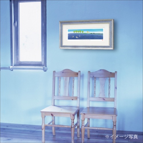 糸井 忠晴 版画 ジグレー ラベンダー畑 IT-08002 ギフト メッセージアート 猫 額付き インテリア 取寄品 送料無料