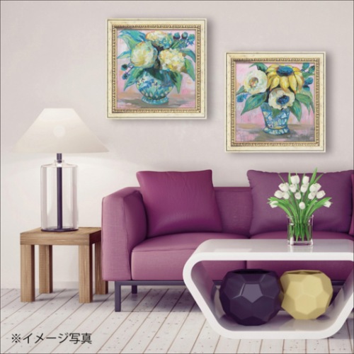 ジャネット・ヴェルテンテス 静物画 ジンジャー ジャー2 JV-13004 55.5x55.5cm 額付きポスター インテリア 取寄品 送料無料