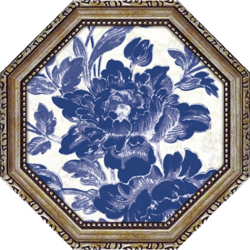 スー・シェルバッハ フラワー アート 八角 ミニゲル アートフレーム トワル ローズ6 SS-02553 取寄品