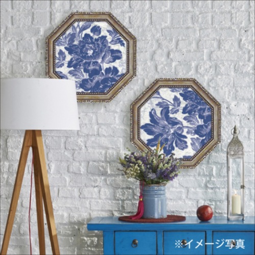 スー・シェルバッハ フラワー アート 八角 ミニゲル アートフレーム トワル ローズ6 SS-02553 取寄品