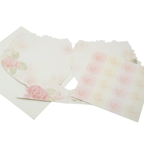 ブーケ型 色紙 ダイカット ばら 封筒付き 二つ折り メッセージボード L メッセージシール4柄6枚付き 卒業メモリアル グッズ