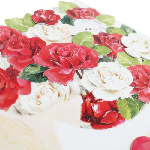 ブーケ型 色紙 ダイカット ばら 封筒付き 二つ折り メッセージボード M メッセージシール4柄3枚付き 卒業メモリアル グッズ メール便可