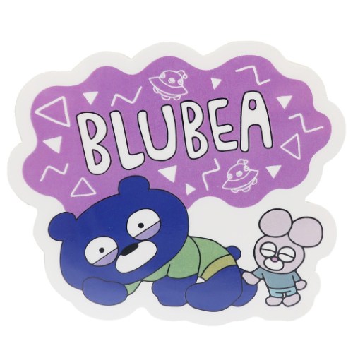 BLUBEA ブルベア ダイカット ステッカー ビッグ シール ねそべり ブルエン プレゼント キャラクター グッズ メール便可