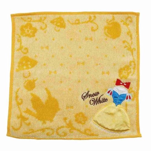 白雪姫 ハンカチタオル ジャガード ミニタオル キュートイエロードレス ディズニー 約25×25cm プリンセス グッズ メール便可