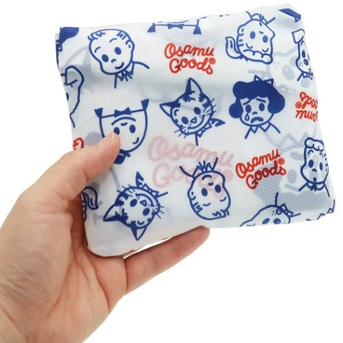 オサムグッズ エコバッグ 折りたたみ ショッピングバッグ フェイス総柄 Osamu Goods 52×60cm キャラクター グッズ メール便可