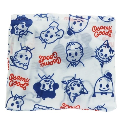 オサムグッズ エコバッグ 折りたたみ ショッピングバッグ フェイス総柄 Osamu Goods 52×60cm キャラクター グッズ メール便可