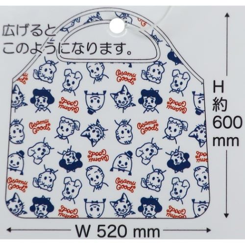 オサムグッズ エコバッグ 折りたたみ ショッピングバッグ フェイス総柄 Osamu Goods 52×60cm キャラクター グッズ メール便可