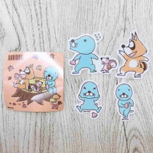 ぼのぼの 缶入り ミニステッカー フレークシール ぼの缶 秋 ビニールステッカーセット アニメキャラクター グッズ メール便可