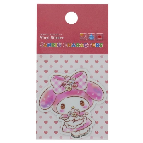 マイメロディ ダイカット ミニステッカー ビニール シール キラキラ サンリオ 耐水耐光仕様 キャラクター グッズ メール便可