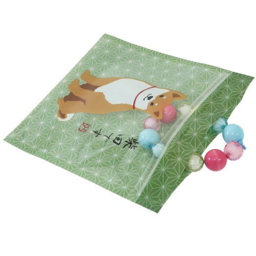 柴田さんの住む東京わさび町 小分けビニール袋 ジッパーバッグ 5枚セット ABG-38 柴犬 13.9×14.4cm キャラクター グッズ メール便可