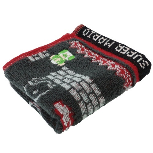 スーパーマリオ ミニタオル ジャガード ハンカチタオル クッパ城ステージ nintendo 25×25cm キャラクター グッズ メール便可