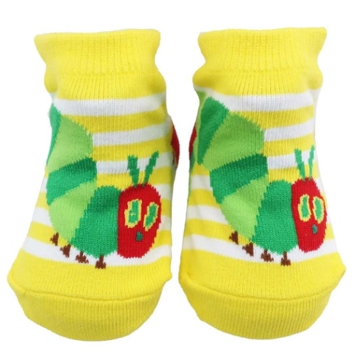 はらぺこあおむし 新生児はじめての靴下 ベビー ソックス ボーダーイエロー 絵本キャラクター グッズ