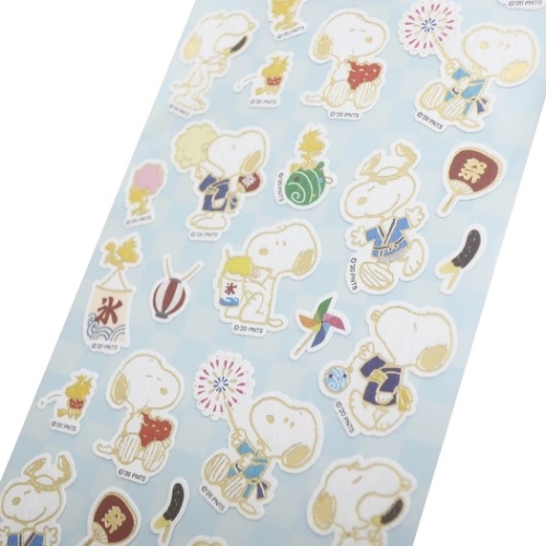 スヌーピー シールシート 和風 デコ ステッカー 祭り ピーナッツ キャラクター グッズ メール便可