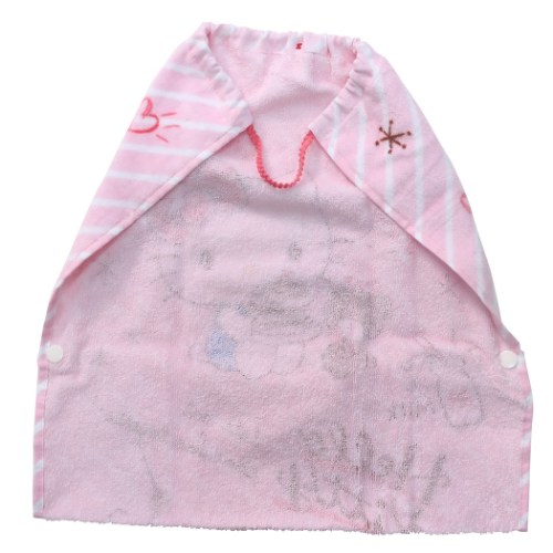 ハローキティ ゴム＆ボタン付き キッズ おてふきタオル ポケット付き おりこうタオル スナックタイム サンリオ メール便可