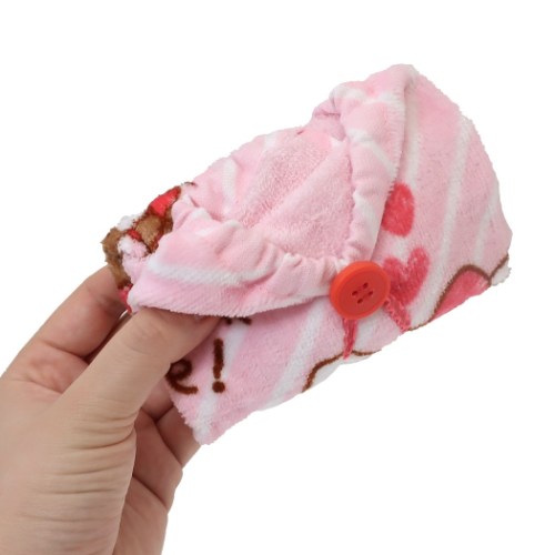 ハローキティ ゴム＆ボタン付き キッズ おてふきタオル ポケット付き おりこうタオル スナックタイム サンリオ メール便可