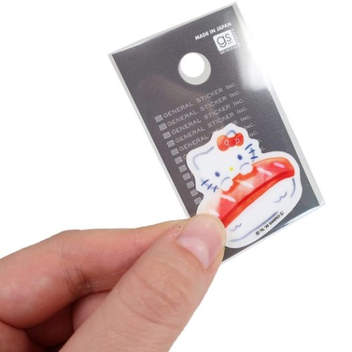 ハローキティ 防水 ステッカー ダイカット 透明 ステッカー お寿司バージョン サンリオ キャラクター グッズ メール便可