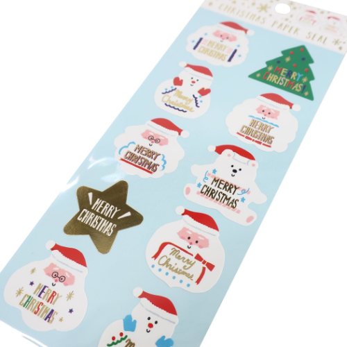 シール シート CHRISTMAS 箔押し ペーパー シール 578 Xmasステッカー グッズ メール便可