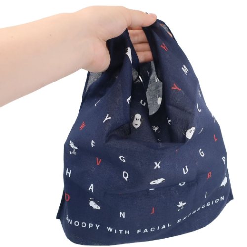 スヌーピー エコバッグ ハンカチ ショッピングバッグ アルファベット ピーナッツ キャラクター グッズ メール便可