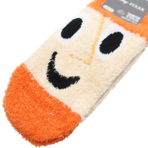 トイストーリー レディース もこもこ ショートソックス 女性用 防寒 室内 靴下 ウッディフェイス ディズニー メール便可