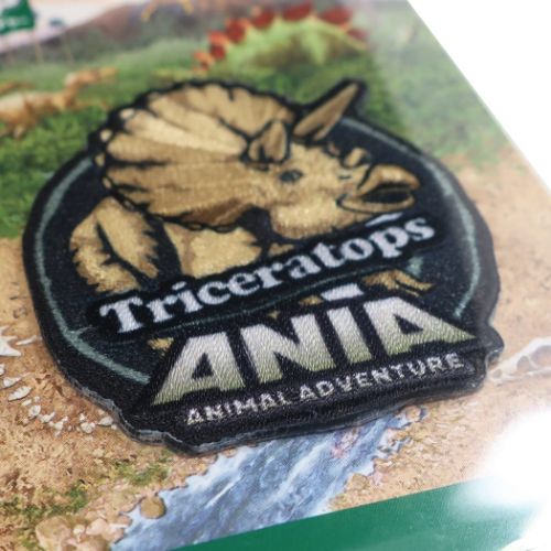 ワッペン アイロンパッチシール アニア アニマルアドベンチャー 恐竜 トリケラトプス キャラクター グッズ メール便可