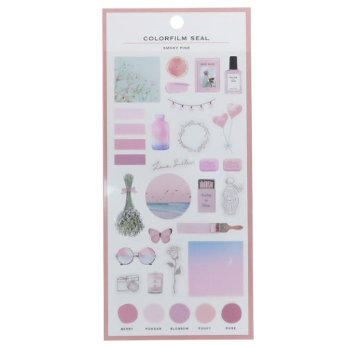 カラーフィルム シール COLORFILM シール シート スモーキーピンク 大人かわいい グッズ メール便可