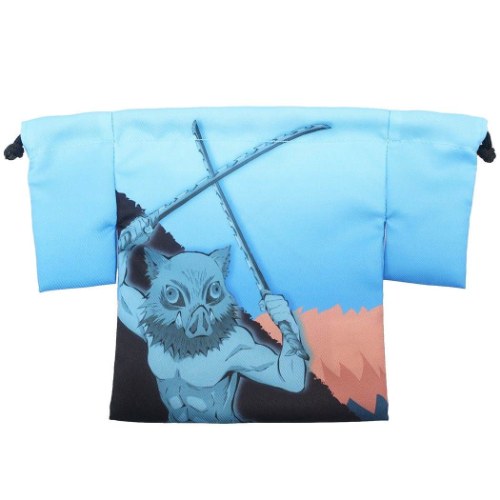 鬼滅の刃 巾着袋 羽織風 巾着 嘴平伊之助 少年ジャンプ アニメキャラクター グッズ メール便可