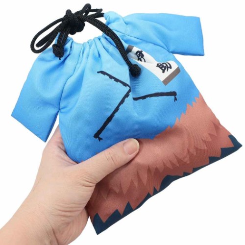 鬼滅の刃 巾着袋 羽織風 巾着 嘴平伊之助 少年ジャンプ アニメキャラクター グッズ メール便可