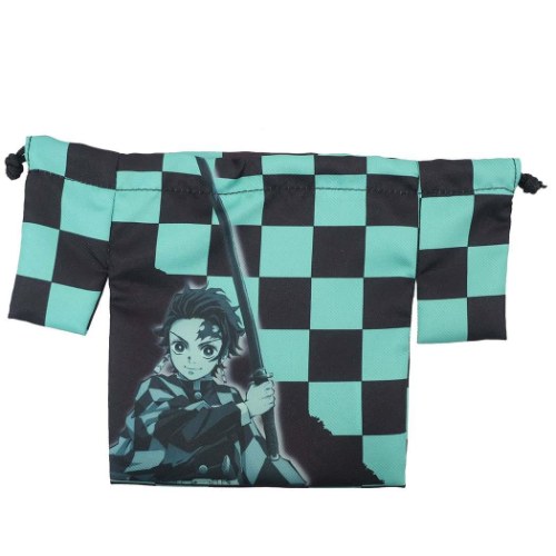 鬼滅の刃 巾着袋 竈門炭治郎 羽織風 巾着 少年ジャンプ アニメキャラクター グッズ メール便可