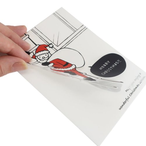 クリスマスカード ウォールステッカーカード よじのぼりサンタ Xmas グッズ メール便可