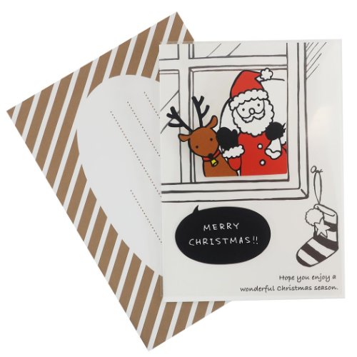 クリスマスカード ウォールステッカーカード ハローサンタ Xmas グッズ メール便可