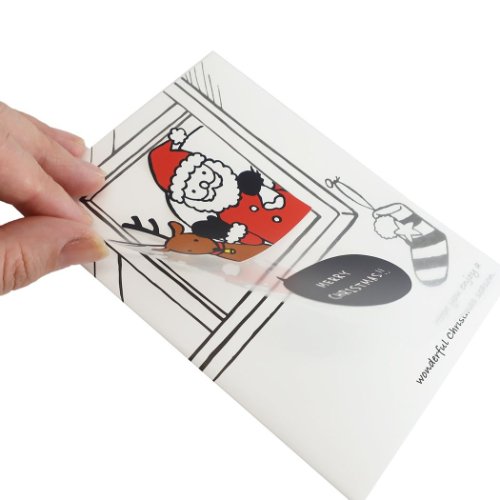 クリスマスカード ウォールステッカーカード ハローサンタ Xmas グッズ メール便可