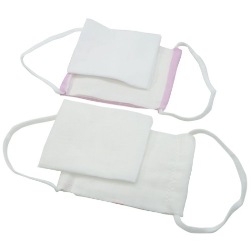 ガーゼ マスク 耳が痛くなりにくい小さめツインマスク 2枚組 ハリネズミxチェリー 新学期準備雑貨 グッズ メール便可