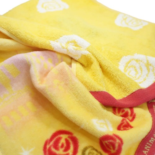 美女と野獣 フェイスタオル 抗菌防臭 シャーリング ロングタオル ウォーター ベル ディズニープリンセス メール便可