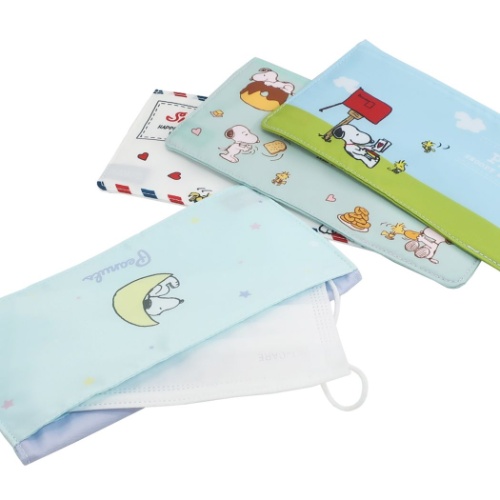 スヌーピー 不織布マスクケース フラット レター型 抗菌 フラット マスクポーチ おやすみ ピーナッツ キャラクター グッズ メール便可