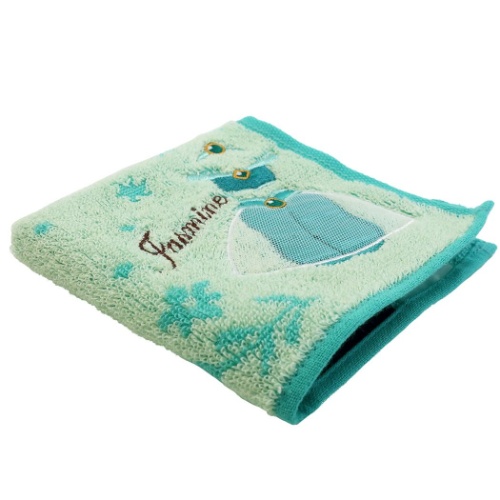 アラジン ミニタオル 抗菌防臭 ジャガード ハンカチタオル ジャスミン グリーンドレス ディズニープリンセス メール便可