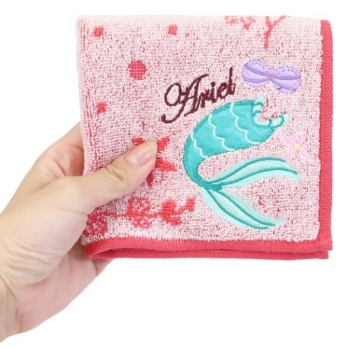 リトルマーメイド ミニタオル 抗菌防臭 ジャガード ハンカチタオル マーメイドドレス ディズニープリンセス メール便可