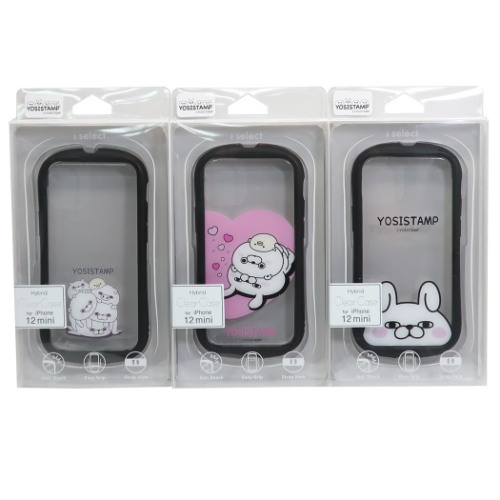 ヨッシースタンプ iPhone12miniケース アイフォン12ミニプロテクトカバー i select クリア ハート LINEクリエイターズ メール便可