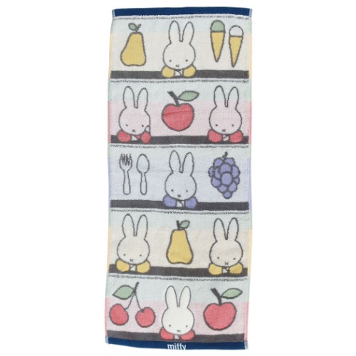 ミッフィー フェイスタオル ジャガード ロングタオル フルーツとミッフィー ディックブルーナ 絵本キャラクター グッズ メール便可
